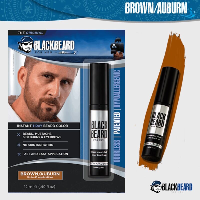 brown auburn brush-on beard color